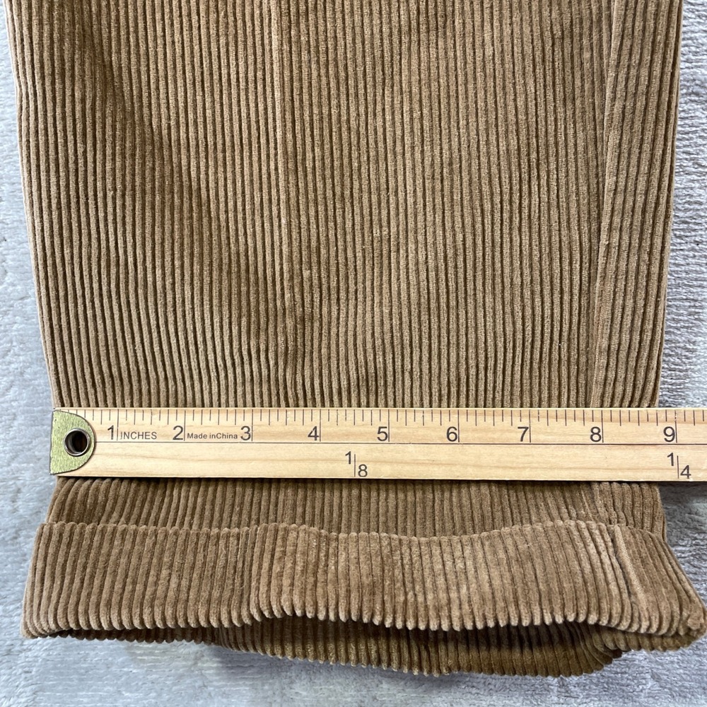 Jos A Bank Corduroy Pants Mens 36x30 Brown Wide Wale Pleated Cuffed Fall Office - Picture 7 of 10